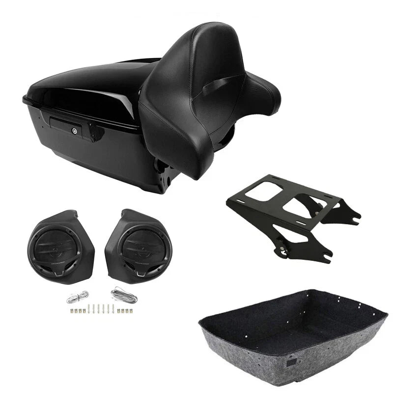 King Trunk Mount Speakers Backrest Pad Fit For Harley Touring Road Glide 14-2026