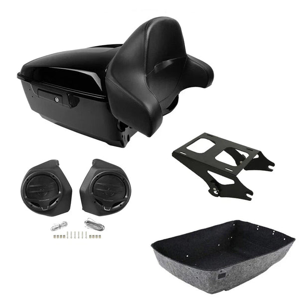King Trunk Mount Speakers Backrest Pad Fit For Harley Touring Road Glide 14-2026