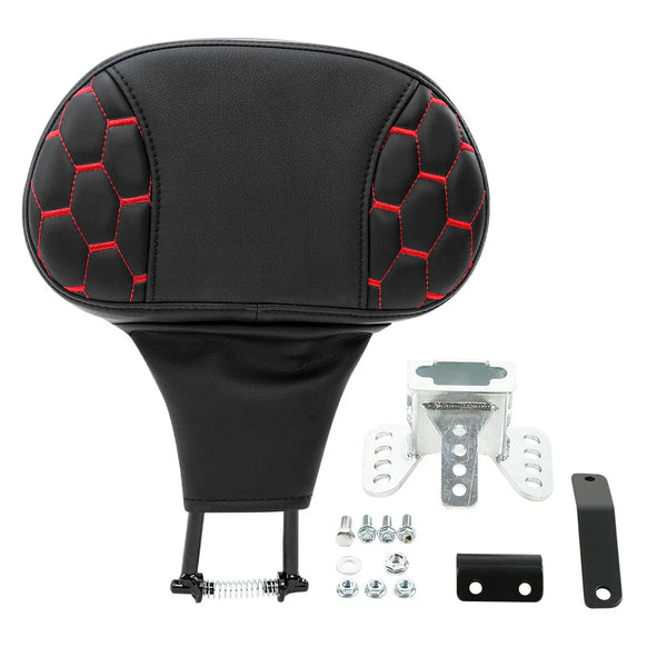 Black Red Driver Rider Backrest Fit For Harley Touring Road Street Glide 09-23