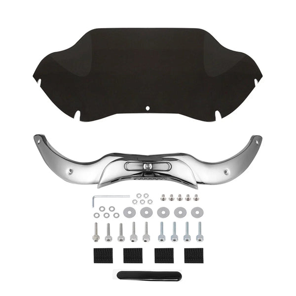 9.5'' Windshield Windscreen & Chrome Trims Fit For Harley Road Glide 2004-2013
