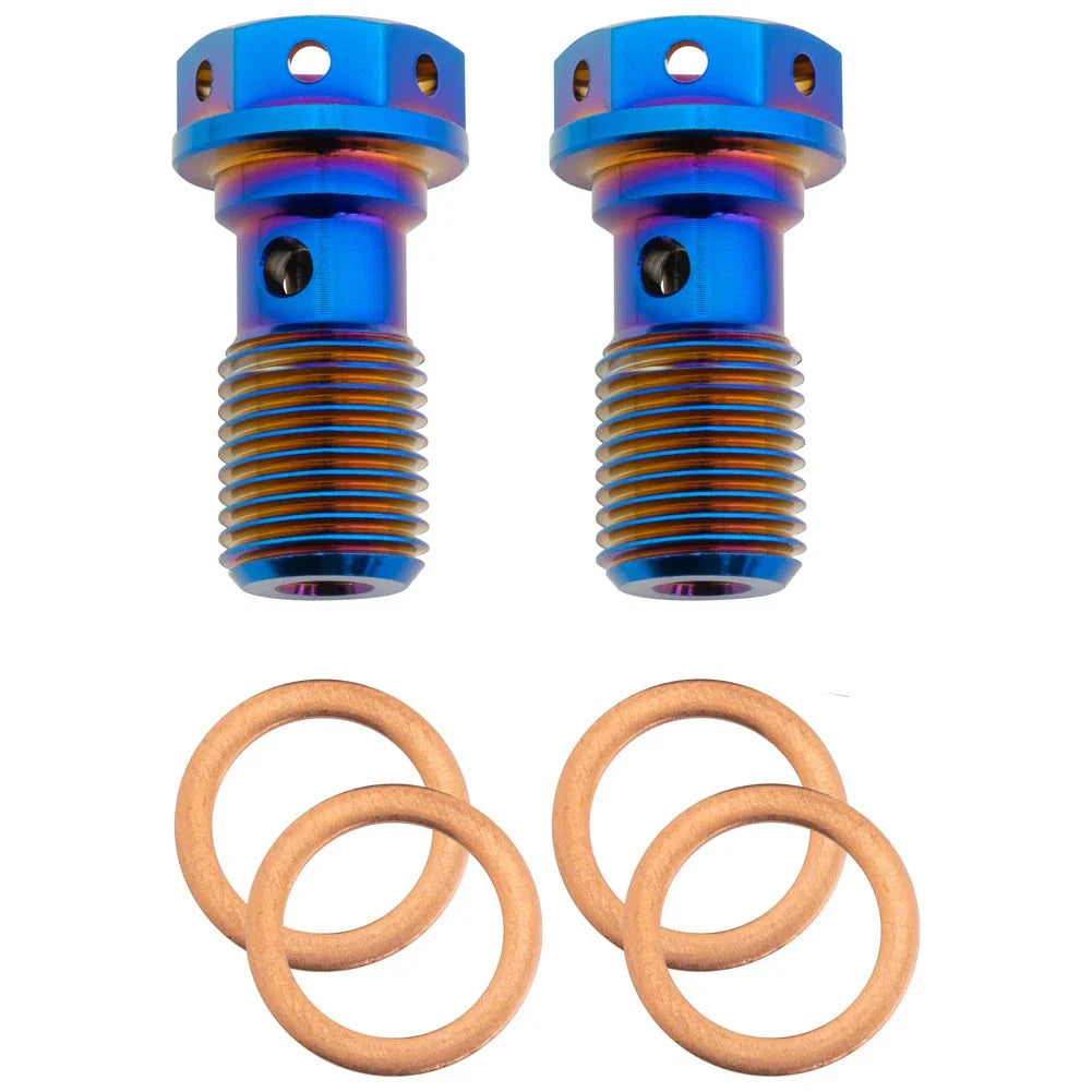 Tusk Titanium Banjo Bolt Kit Burnt Blue M10x1.0 For Husqvarna 701 Enduro