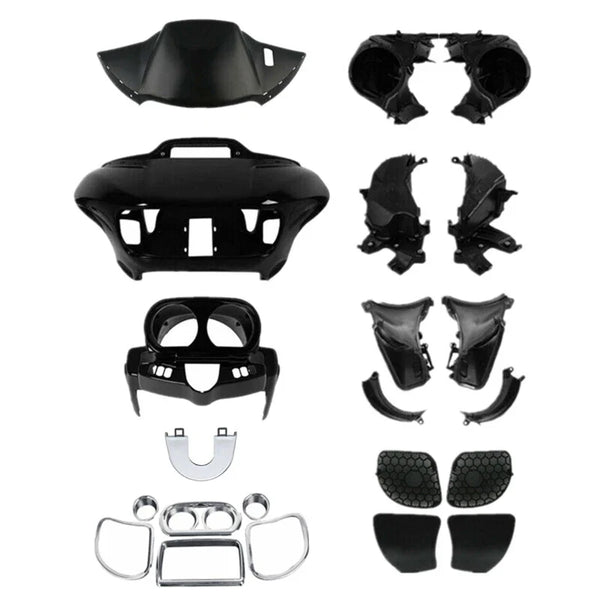 Vivid Black Fairings Speakers Glove Box Air Duct Fit For Harley Road Glide 15-24