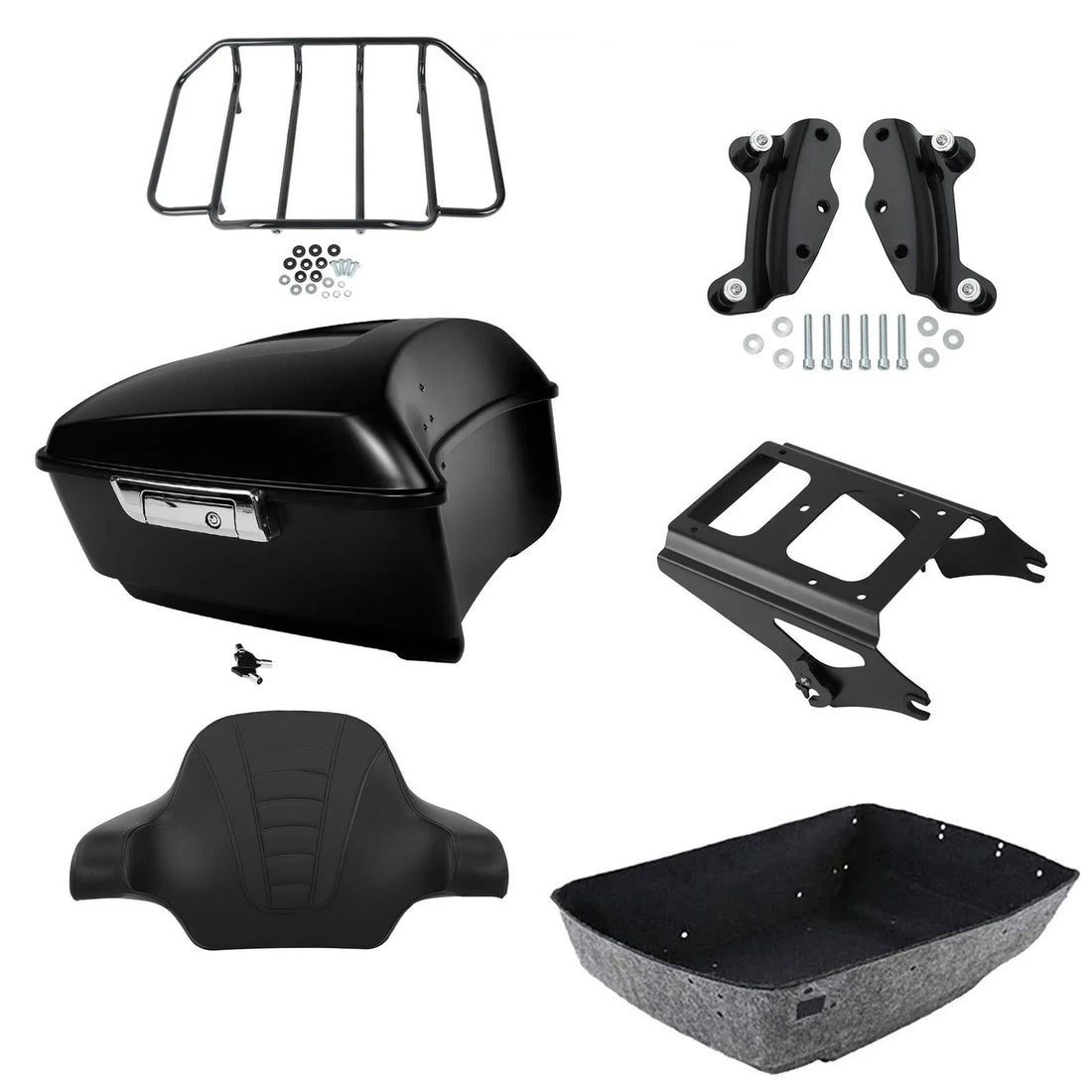 Matte King Trunk Luggage Pad Rack Mount Docking Fit For Harley Touring 2009-2013
