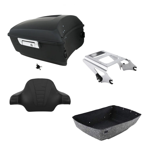 Matte Black King Trunk Backrest Mount Rack Fit For Harley Electra Glide 09-13 US