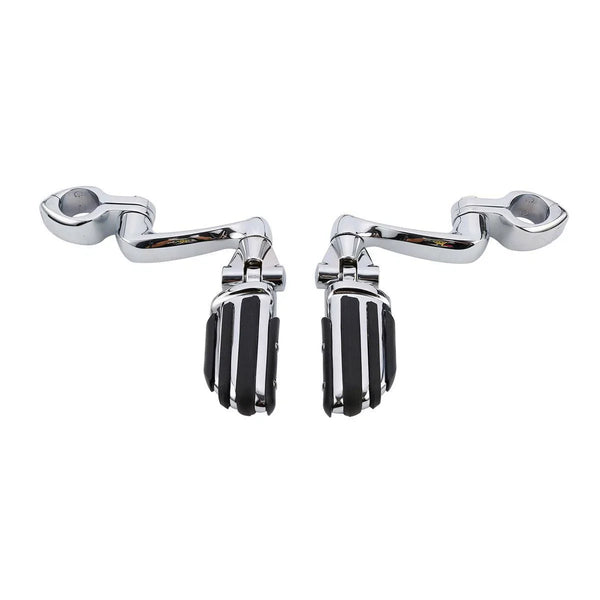 1 1/4" Highway Engine Guards Foot Peg 360 Adjustable Mount Clamps Fit For Harley
