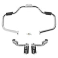 Mustache Engine Guard Highway Bar Footpegs Pegs Fit For Harley Softail 2000-2017
