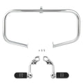 Chrome Highway Engine Guard Bar Long Angled Footpeg Fit For Harley Touring 09-24