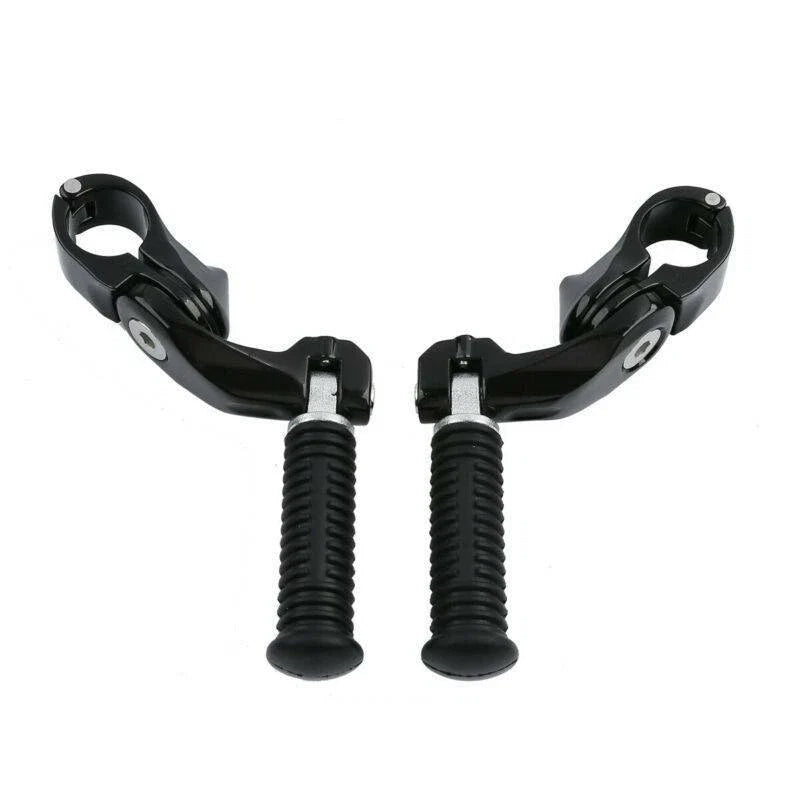Black Highway Bar Footpeg Pegs 1-1/4'' Short Angled Mount Fit For Harley Touring