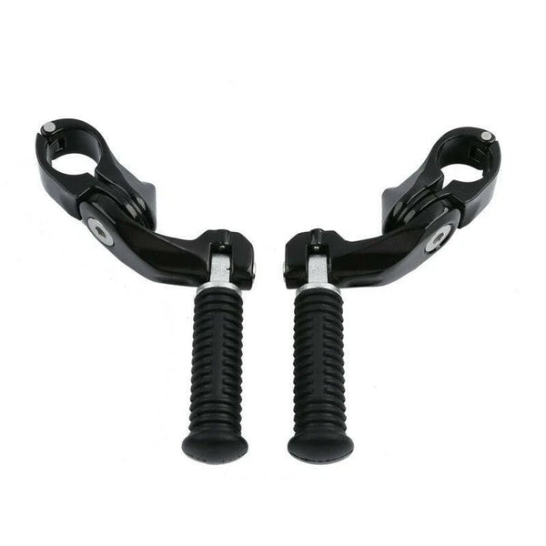 Black Highway Bar Footpeg Pegs 1-1/4'' Short Angled Mount Fit For Harley Touring