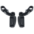 Matte Black Footpeg Foot Pedal Pegs 1 1/4" Short Angled Mounting Bracket Kit