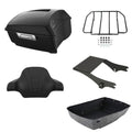 Matte Black King Trunk Backrest 2-Up Mount Rack Fit For Harley Touring 1997-2008