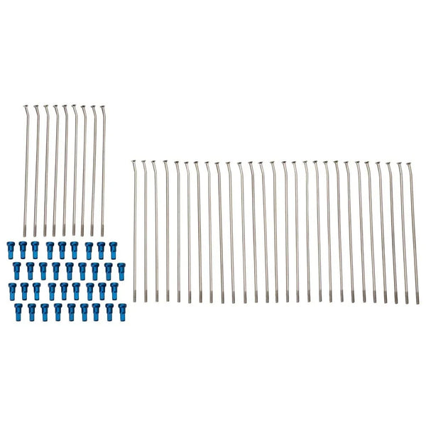 Tusk Motorcycle Spoke Kit - Rear 18" Silver Spoke/Blue Nipple For Sherco 450 Sef