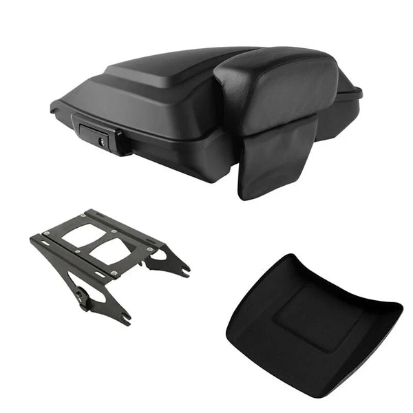Matte Black Razor Trunk Backrest Pad Mount Rack Fit For Harley Touring 14-26 25