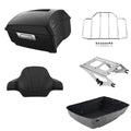 Matte Black King Trunk Luggage Backrest Mount Rack Fit For Harley Touring '14-26