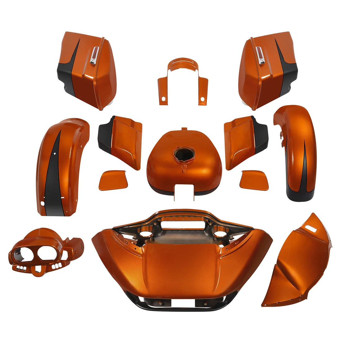 Fairings Body Work Fit For Harley Road Glide 15-24 Scorched Orange / Black Denim