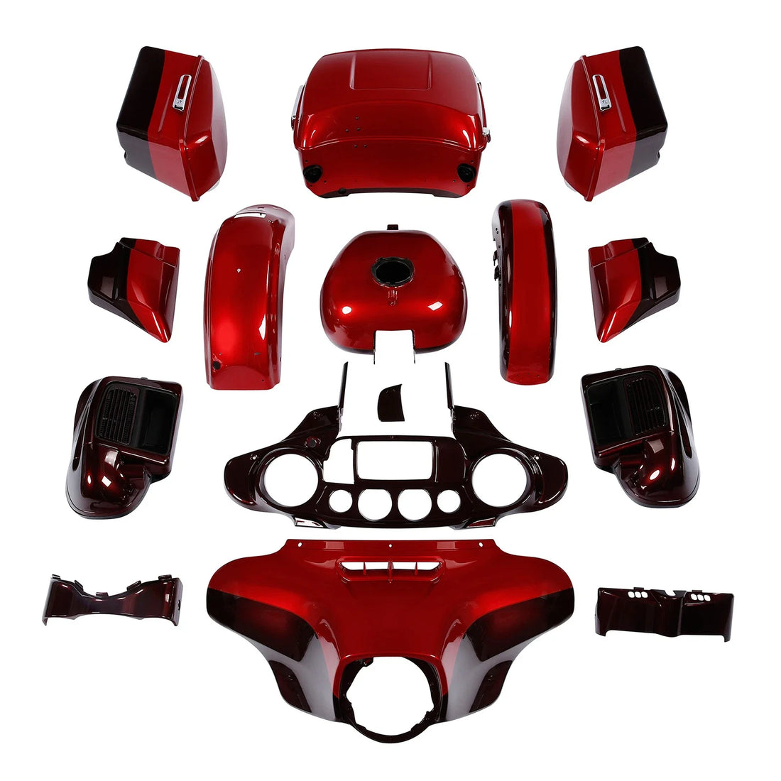 Fairing Body Kit Fit For Harley Electra Glide 14-24 Wicked Red/Twisted Cherry