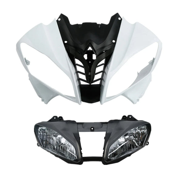 Upper Front Fairing Cowl Nose & Headlight Fit For Yamaha Yzf R6 2008-2016
