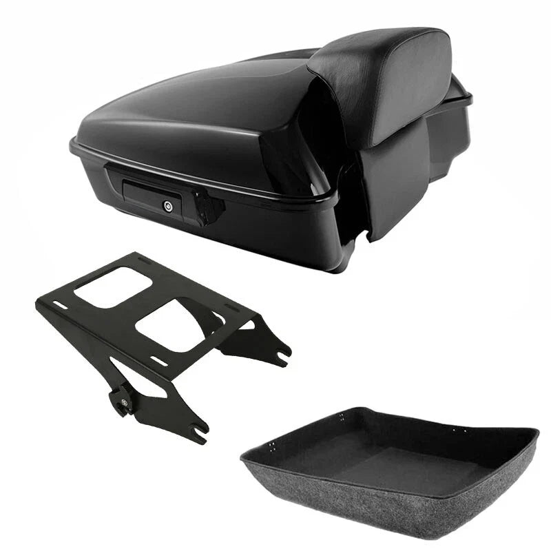 Black Chopped Trunk Backrest Mount Rack Fit For Harley Road Glide 14-26 Touring