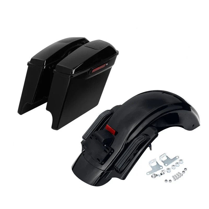 Black Saddlebag 6x9" Speaker Lid Rear Fender Fit For Harley Street Glide 2014-23