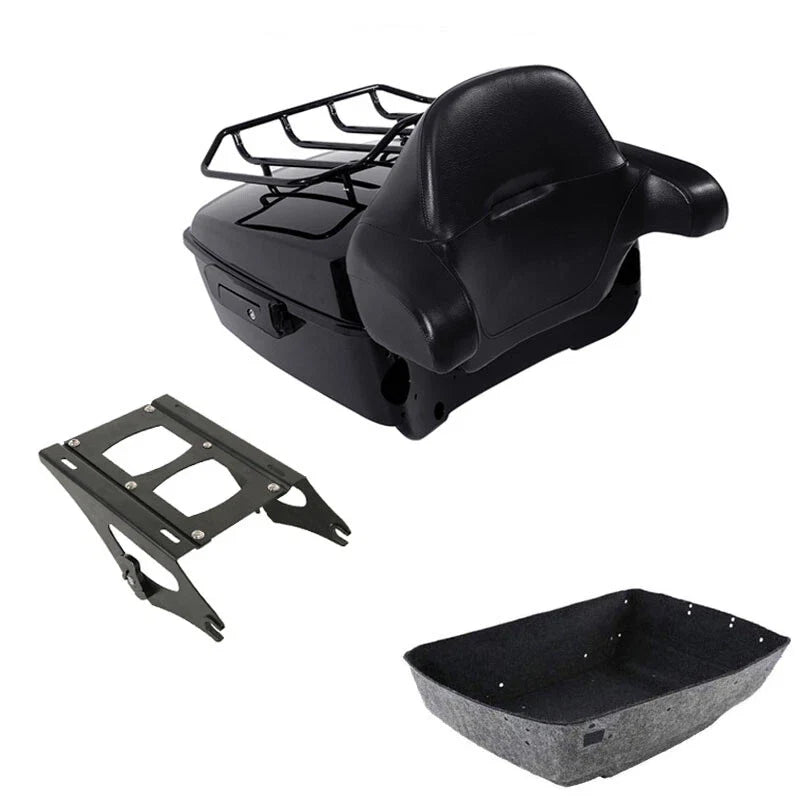 Black King Trunk Backrest Mount Rack Fit For Harley Road Electra Glide 2014-2026
