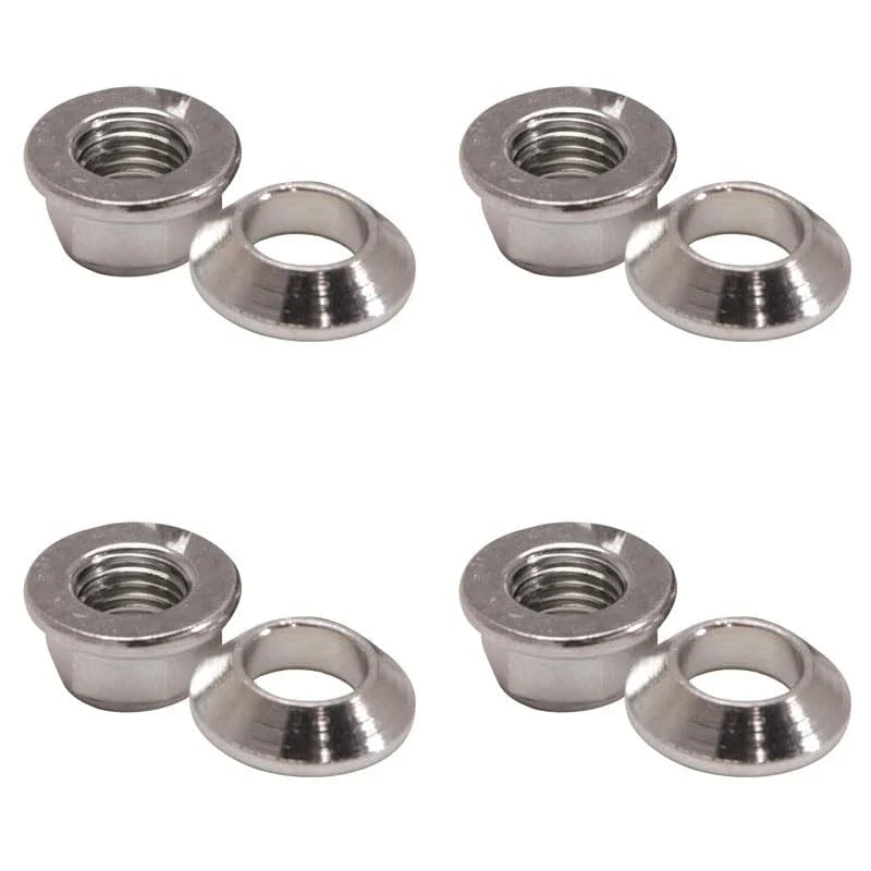 (4 Pack) Tusk 17-8665 Universal Chrome Flange/Tapered Locking Lug Nut 10mm x