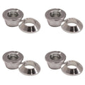 (4 Pack) Tusk 17-8665 Universal Chrome Flange/Tapered Locking Lug Nut 10mm x