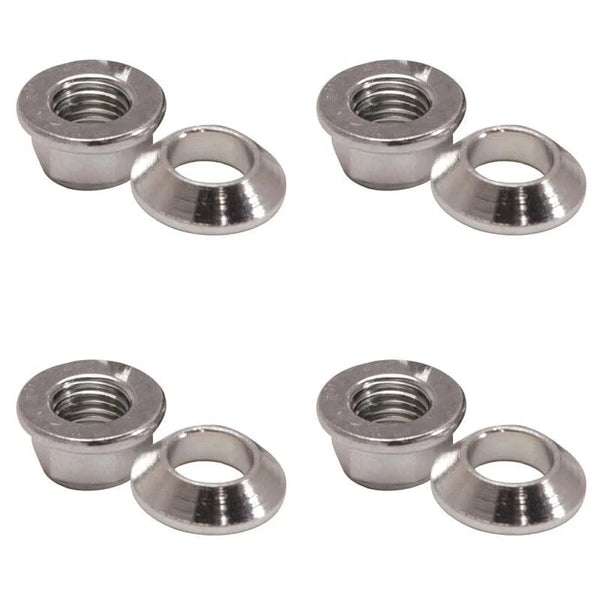 (4 Pack) Tusk 17-8665 Universal Chrome Flange/Tapered Locking Lug Nut 10mm x