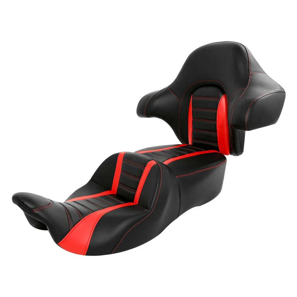 Black Red Driver Passenger Seat & Backrest Fit For Harley Road Glide 2014-2023