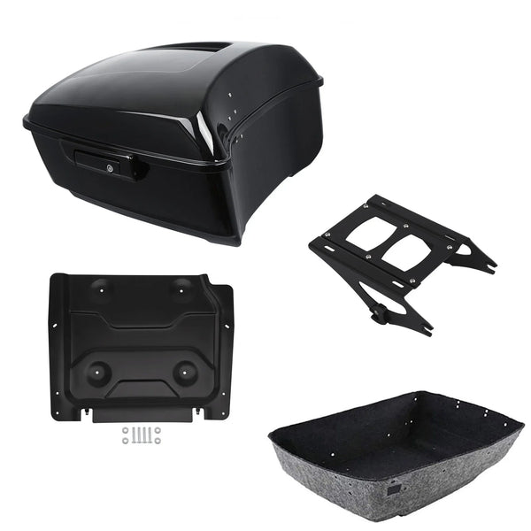 Black King Trunk Luggage Mount Rack Base Plate Fit For Harley Touring 2014-2026
