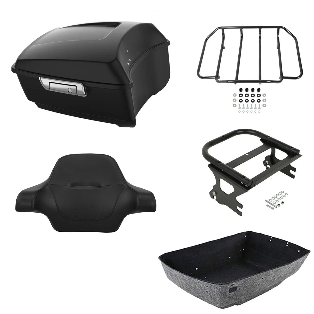 Matte King Trunk Luggage Backrest Mount Rack Fit For Harley Electra Glide '97-08