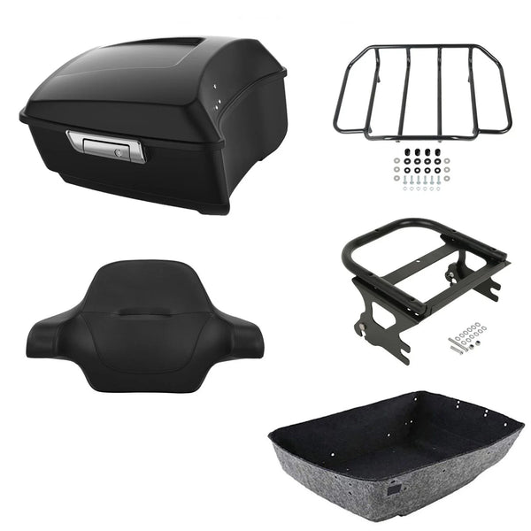 Matte King Trunk Luggage Backrest Mount Rack Fit For Harley Electra Glide '97-08