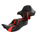Black+Red Driver Passenger Seat Backrest Fit For Harley Road Electra Glide 14-23