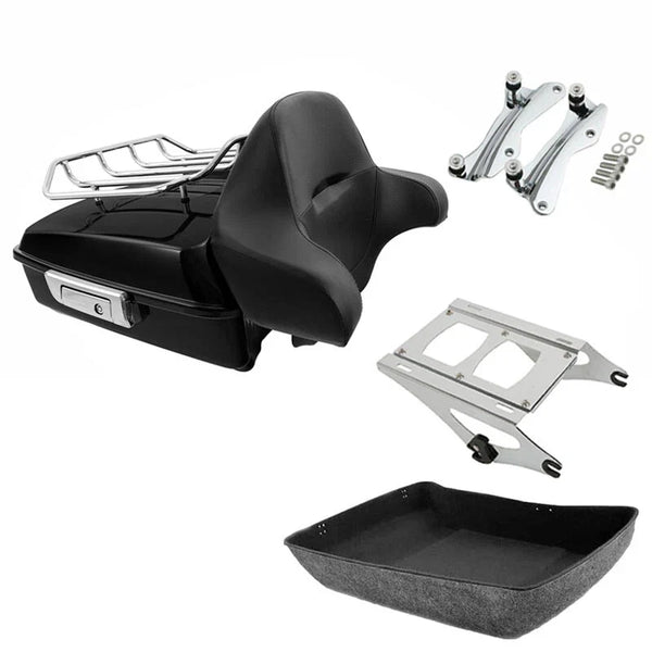 Chopped Trunk Backrest Rack Docking Fit For Harley Touring Cvo Road Glide 14-26