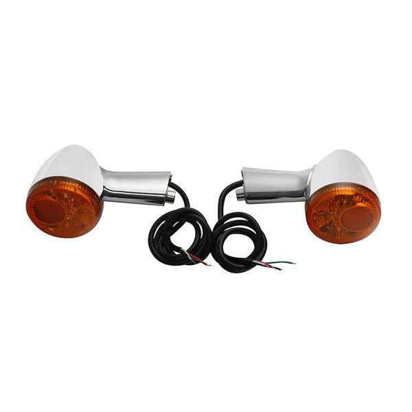 Chrome Rear Turn Signals LED Indicator Light For Harley Sportster 883 1200 92-22