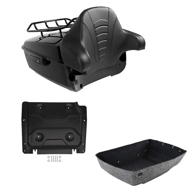 King Trunk Rack Backrest Pad Base Plate Fit For Harley Road Street Glide 2014-26