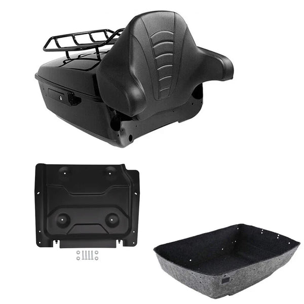 King Trunk Rack Backrest Pad Base Plate Fit For Harley Road Street Glide 2014-26