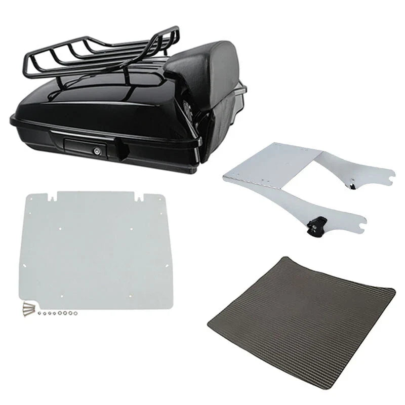 Razor Trunk Backrest Two Up Mount Base Plate Fit For Harley Road King 1997-2008