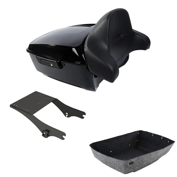 Black King Trunk Backrest Mount Rack Fit For Harley Electra Glide 1997-08