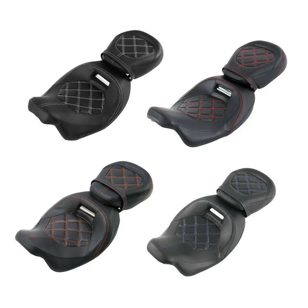 Black Driver Passenger Seat Fit For Harley Cvo Road King Street Glide Flhx 09-23