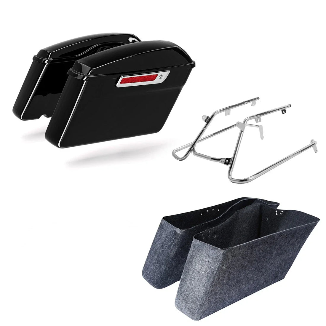 Hard Saddlebags & Conversion Brackets Fit For Harley Fat Boy Breakout Flfb 18-25