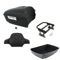 Matte Black King Trunk Backrest Pad Mount Rack Fit For Harley Road Glide '97-08