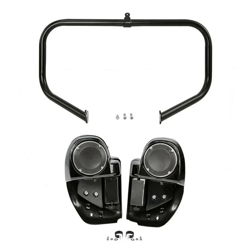 Engine Guard &Lower Vented Fairing Speaker Pod Fit For Harley Street Glide 14-24