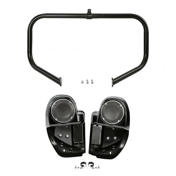 Engine Guard &Lower Vented Fairing Speaker Pod Fit For Harley Street Glide 14-24