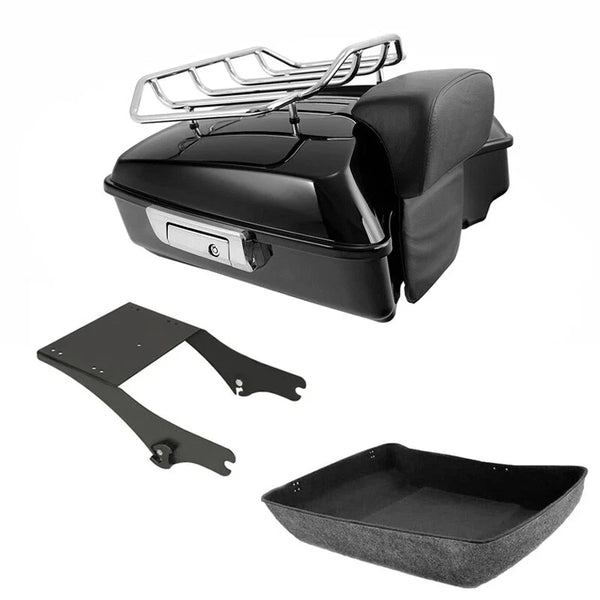 Chopped Trunk Backrest Two Up Mount Rack Fit For Harley Electra Glide 1997-2008