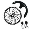 30" Front Wheel Rim Hub Single Disc & Fender Fit For Harley Road Glide 2008-2024