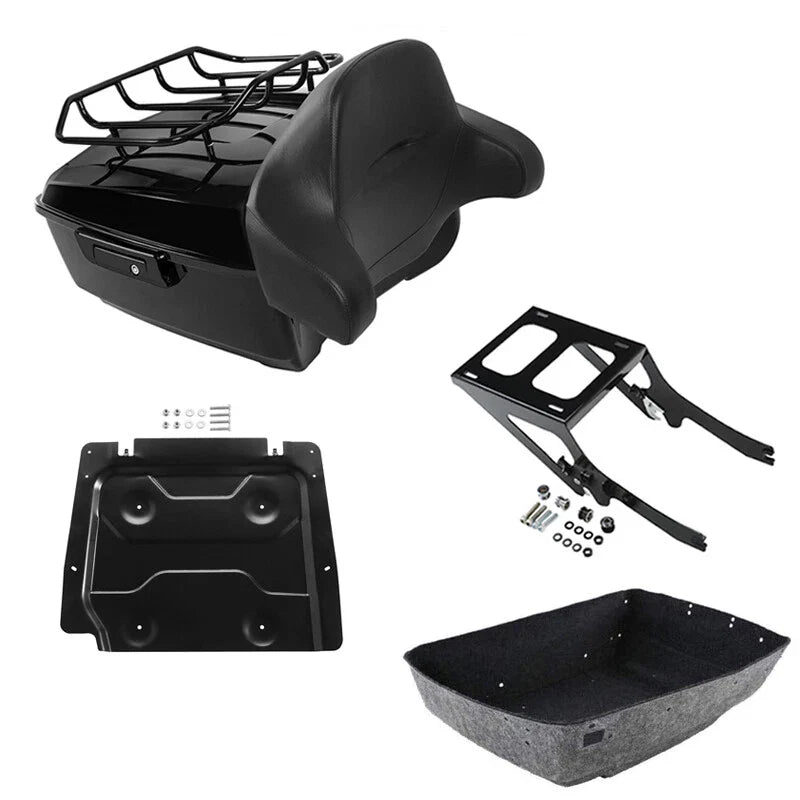 Black King Trunk Backrest Rack Plate Fit For Harley Heritage Classic 2018-2026