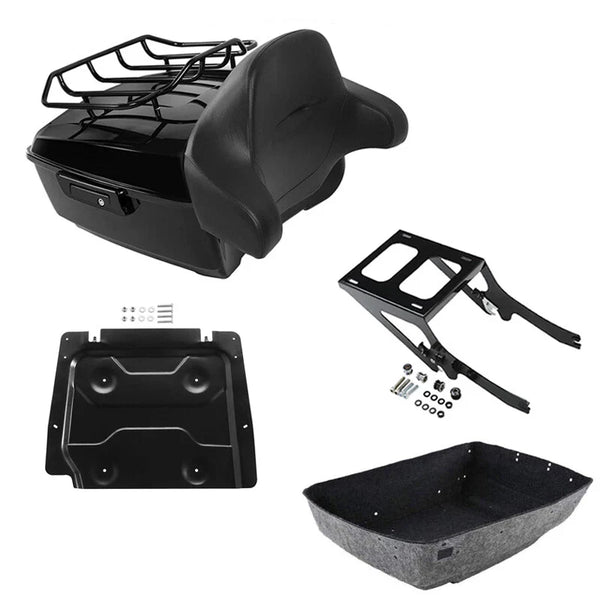 Black King Trunk Backrest Rack Plate Fit For Harley Heritage Classic 2018-2026