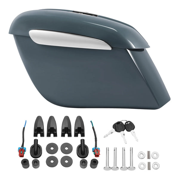 Saddlebags Fit For Indian Chieftain Limited 19-25 Stealth Gray Azure w/ Graphics