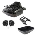 King Trunk Pad Mount Rack Light Speakers Fit For Harley Road Glide 2009-13