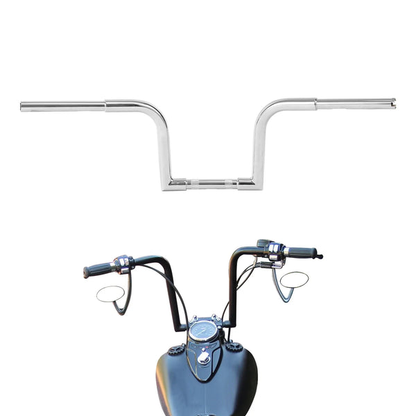 Chrome 10" Rise 1-1/4" Ape Hanger Bar Handlebar Fit For Harley Softail Sportster
